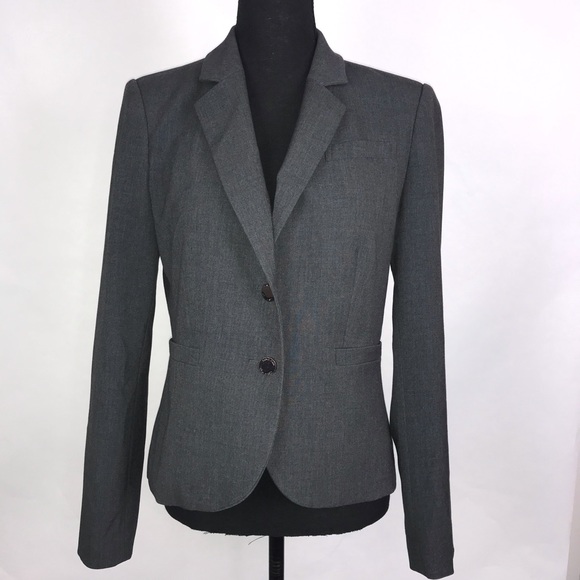 Calvin Klein Blazer Sz 6 Linen Blend Jacket Gray - Picture 2 of 8